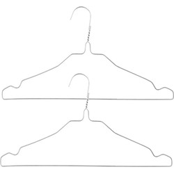 Voordeelset van 50x stuks metalen kledinghangers zilver 40 x 20 cm - Kledinghangers