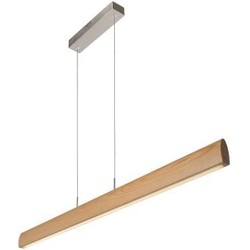 Brede hanglamp hout 125 of 185 cm LED dimbaar