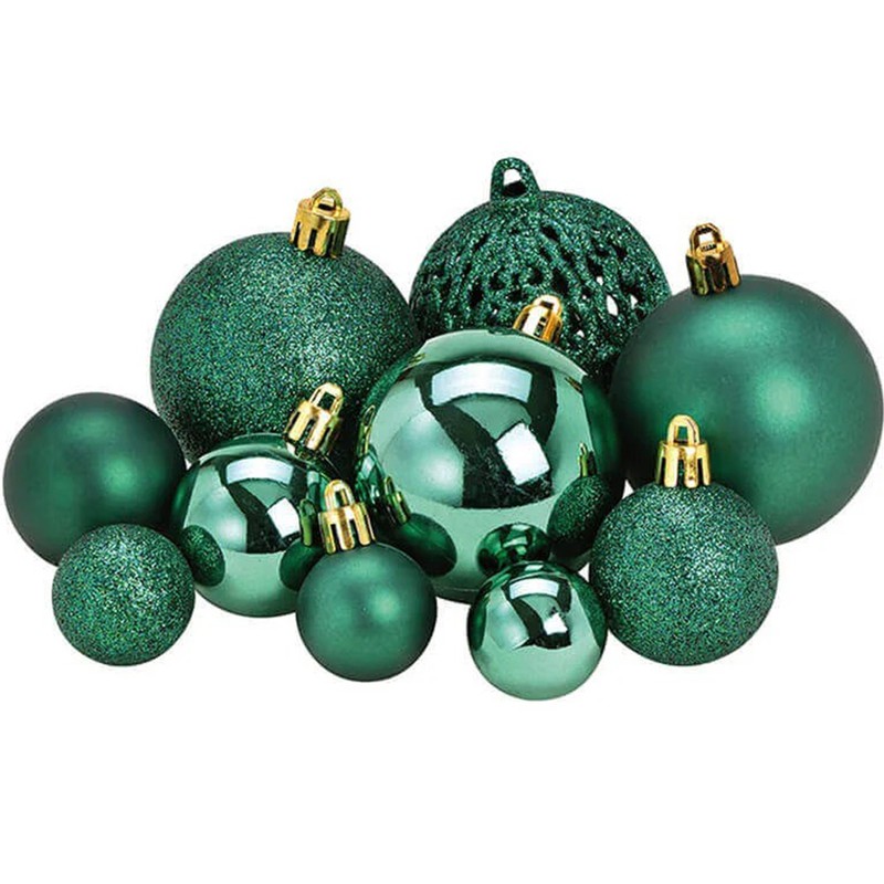 100x groene kunststof kerstballen 3/4/6 cm - Kerstbal - Merkloos | HomeDeco.nl