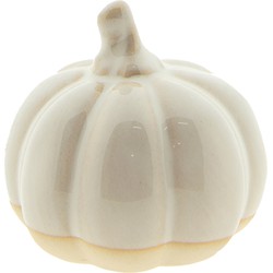 Clayre & Eef Decoratie Pompoen Ø 7x6 cm Beige Bruin Porselein