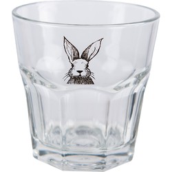 Clayre & Eef Waterglas 200 ml Transparant Glas Konijn Drinkbeker