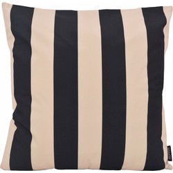 Streep Zwart/Beige | 45 x 45 cm | Kussenhoes | Katoen/Polyester