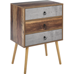 Beliani BATLEY - Sideboard-Donkere houtkleur-Vezelplaat