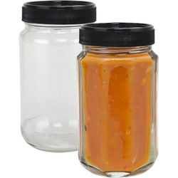Weckpot/inmaakpot - 2x - glas - 320 ml - schroefdop - transparant - Weckpotten
