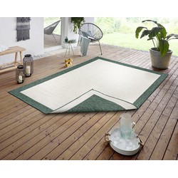 Binnen & Buiten Omkeerbaar vloerkleed - Panama Groen/Crème - 80 X 250 CM