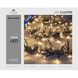 Cluster lights 1920l/11.5m led warm wit - 4m aanloopsnoer zwart - bi-bui trafo Anna's collection