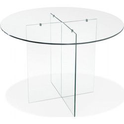 Ronde glazen eettafel BOBBY 120x120x75 cm
