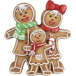 Clayre & Eef Kerstdecoratie met LED-verlichting Gingerbread man 31x10x35 cm Bruin Kunststof