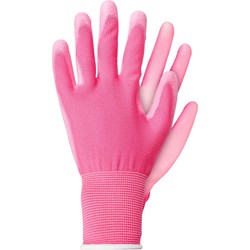 Werkhandschoenen licht polyester roze L - TalenTools