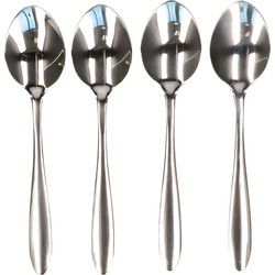 Excellent Houseware Tafelbestek lepels - 4x - RVS - 18,5 cm - bestek - keukenbenodigdheden - Eetlepels