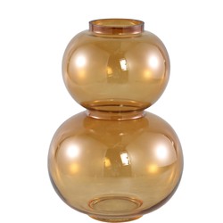 PTMD Mery Brown glass vase two bulbs round