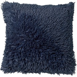 Dutch Decor FLUFFY - Sierkussen 60x60 cm - superzacht - XL kussen - Insignia Blue - donkerblauw - Dutch Decor