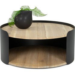 torna CYLINDER XL Salontafel - Zwart / Eiken