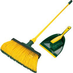 Tuin schoonmaak set klauwstoffer en blik en klauwbezem 140 cm - Bezem