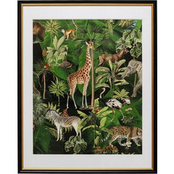 Kare Schilderij Animals in Jungle 80x100cm