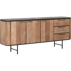 DTP Home Dresser Soho, 3 doors, 3 drawers,85x200x45 cm, recycled teakwood and mortex