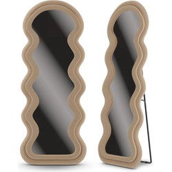 Passpiegel - Wavy Teddy Spiegel - 160x60cm - Wit Creme