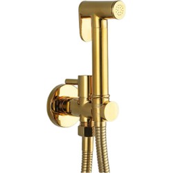 Bidetdouche of toiletdouche Grifo met stopkraan en slang 150 cm goud glans