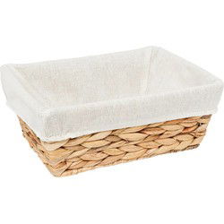 5Five Broodmandje met stof - riet/canvas - bruin - landelijke stijl - broodmand