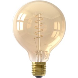 LED volglas Flex Filament Globelamp 220-240V 3.8W 250lm E27 G95, Goud 2100K Dimbaar