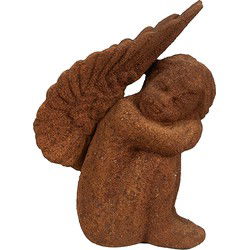 Clayre & Eef Decoratie Beeld Engel 15 cm Bruin Polyresin