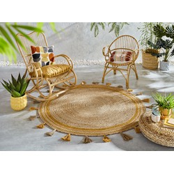 Rond Jute vloerkleed - Istanbul Naturel/Okergeel - 150 CM ROND