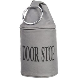 Grijze deurstopper met ring 28 cm canvas - Deurstoppers