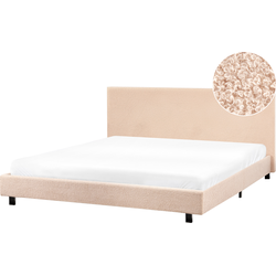 Beliani ALBI - Tweepersoonsbed-Beige-Bouclé