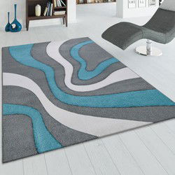 Laagpolig Vloerkleed - Diamesa - Modern - Turquoise / Blauw - 240x330 cm