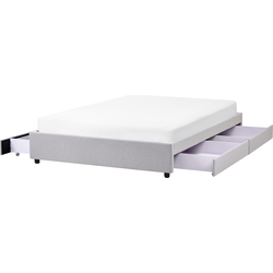 PRADES - Bed met opbergruimte - Lichtgrijs - 160 x 200 cm - Polyester