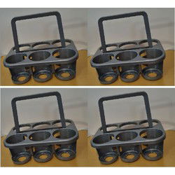 Cti Flessendrager 28 x 32,5 x 23,5 cm - Grijs , set van 4 stuks