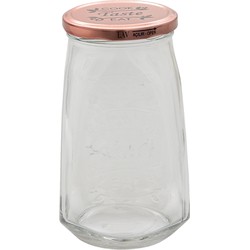 Clayre & Eef Voorraadpot  1000 ml Glas Vierkant Cook Taste Eat Voorraadbus