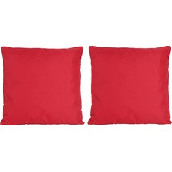 8x Buiten/woonkamer/slaapkamer kussens in het rood 45 x 45 cm - Sierkussens