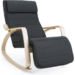 Schommelstoel met armleuningen en verstelbare voetensteun - L55 x H91 cm