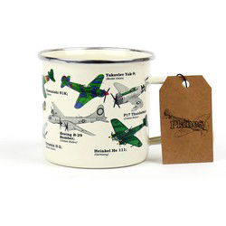Gift Republic Vliegtuig Emaille Mok