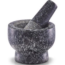 Zeller Vijzel met stamper - graniet - 9 cm - antraciet grijs - Vijzel en mortier