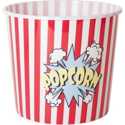 Gerimport Popcorn bak - rood/wit - kunststof - D24 - 9 liter - Snack en tapasschalen