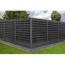 Midden-Europees grenen tuinplank gedroogd, zwart gespoten, geschaafd 4rh 1,6 x 14,0 x 400 cm Tuindeco