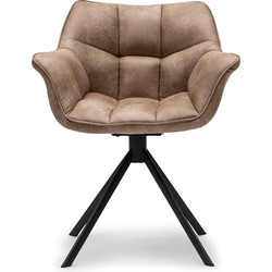 Riviera Maison Carnaby Dining Armchair Turning Leg, pellini, camel