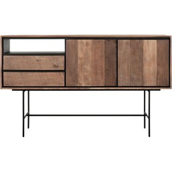 DTP Home Dresser Metropole medium, 2 doors, 2 drawers, open rack,95x160x45 cm, recycled teakwood