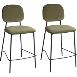 Beliani DUETTE - Barkruk-Groen-Fluweel