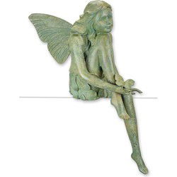 A BRONZE SCULPTURE OF A SEATED FAIRY