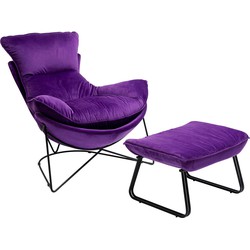 Fauteuil with Kruk Snuggle Purple (2-delig)