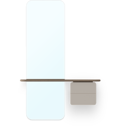 One More Look spiegel pearl white - met houten kastje