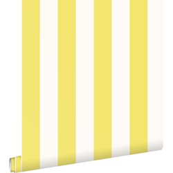 ESTAhome behang strepen geel en wit - 50 x 900 cm - 139911
