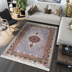 Isfahan Oosters Vloerkleed - Laagpolig - Klassiek Vintage Tapijt - Grijs / Multi- 160x230 CM