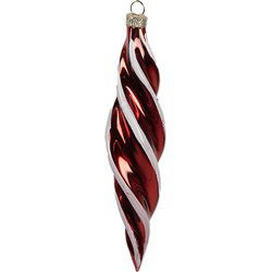 Clayre & Eef Kerstbal Rood Wit Glas