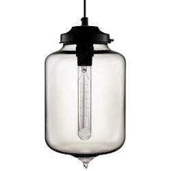 Groenovatie Smoke Glazen Design Hanglamp, ⌀18x27cm, Zwart