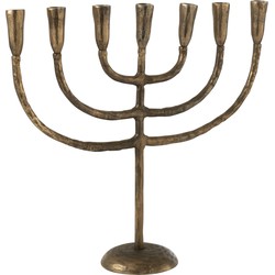 J-line - Kandelaar Menorah Aluminium Brons - 54x16x54cm