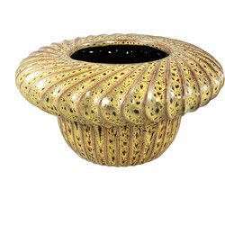 PTMD Bloempot Sindi - 28x28x14 cm - Keramiek - Geel